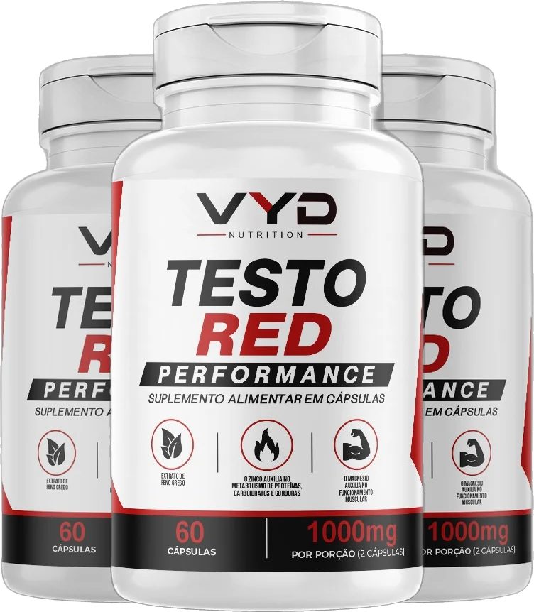 Kit com 3 potes de Testo Red